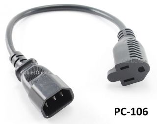 12inch Monitor to PC Power Extension Cord / Cable, 3 Prong, PC 106