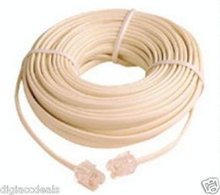 50 Ft Telephone Extension Cord Phone Cable Foot Ivory