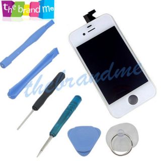 Touch Glass Digitizer&LCD Screen Display Assembly For iPhone 4G White 