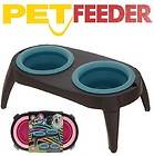 PET CAT DOG FOOD WATER BOWL FEEDER TABLE STAND FEEDING DISH MILK PUPPY 