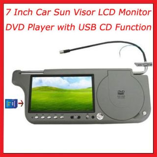 USB Card Slot 7 LCD Monitor Car Sun Visor DVD Player