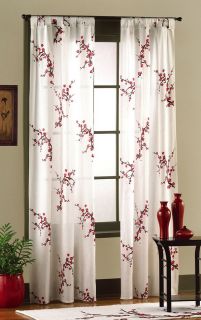 Asian Bedroom Cherry Blossom Tab Top Drapes