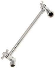 12 ADJUSTABLE SHOWER ARM *SOLID BRASS & CHROME PLATED FINISH* FREE S 