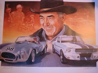   Shelby Signed Poster Lithograph Print Autograph Mustang GT350 R Cobra