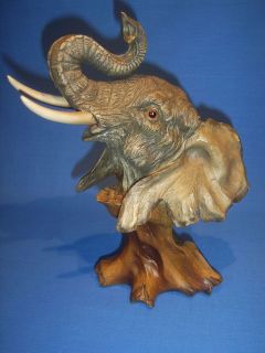Large Detailed African Elephant Head Bust Statue/Figure   Solid 2 Lb 