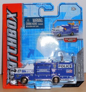 2012 Matchbox REAL WORKING RIGS   E ONE MOBILE COMMAND CENTER (BLUE)