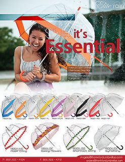   Bubble Umbrella Clear with Colorful Trim & Handle Classic Clear Dome