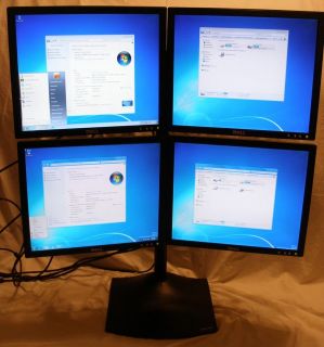 ERGOTRON 33 324 200 DS100 Quad Monitor Desk Stand & Four Dell 17 
