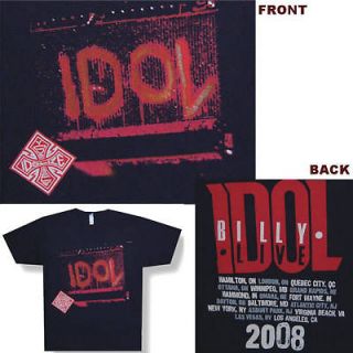 BILLY IDOL SPRAY PAINTED AMP 2008 TOUR BLK T SHIRT XL NEW