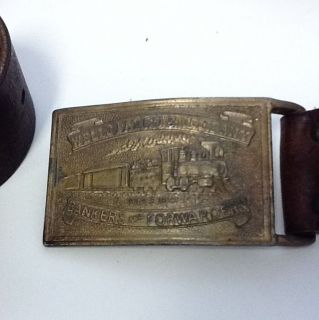 Vintage Wells Fargo & Co Railroad Bankers And Forwarders Belt Buckle w 