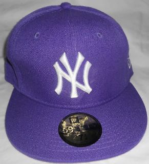 NY Yankees Purple Fitted Flatbill Cap/Hat Size 7 3/4, Jeter, CC 