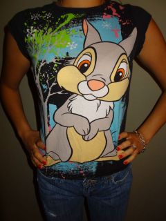 Hard To Find Bambi Thumper Forest Cap Sleeve T shirt Size Juniors 