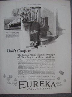 1925 Eureka Vacuum Cleaner Ad Rare Full Page Ad
