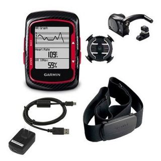 Garmin Edge 500 Bundle Red Cycling Computer Cadence/Premiu​m Heart 
