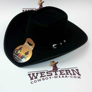   States 5x Felt Cowboy Hat E6 Brick Crease Black Bound Edge