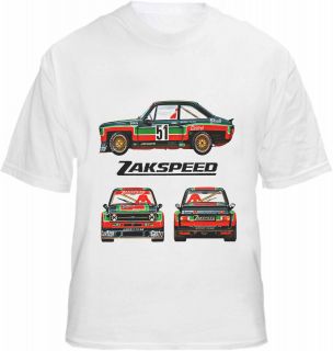 Ford Escort Mk2 T shirt Zakspeed Rally Car Blueprint Plans Racing Tee