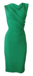 Emerald Green Stretch Twist Front Shift Dress Farrah Size 8 New