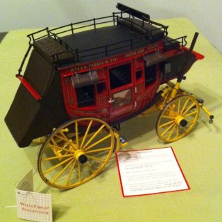 Wells Fargo Overland Stagecoach by The Franklin Mint w/ Paperwork NO 
