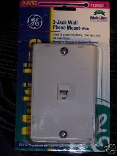 GE TL96520 White 3 jack Multi 1 3 line Wall Phone Mount