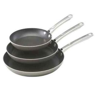 NEW Farberware Skillet Set Triple Pack with Stainless Handles FREE 