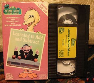 Sesame Street Learning to Add and Subtract Educational Vhs Video Math 