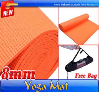 New Exercise Orange Yoga Mat Pad 74L 8 MM Pad for Exercise Fitness 