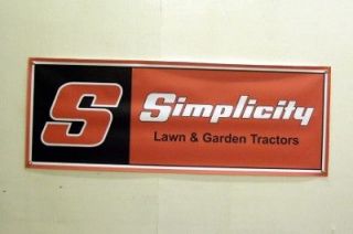 Vintage Simplicity Lawn Farm Garden Tractor MIni Banner 11 x 29
