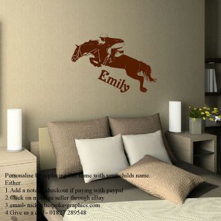 GIANT PERSONALIZED HORSE CHILDRENS BEDROOM WALL ART TRANSFER STICKER 
