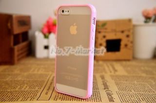 Candy Pink TPU Frame Bumper Clear Matte Hard Back Cover Case for 