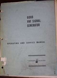 Hewlett Packard 608D VHF Signal Generator Manual