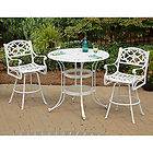 Home Styles Biscayne Cast Aluminum White Patio Bistro   Biscayne 3PC 