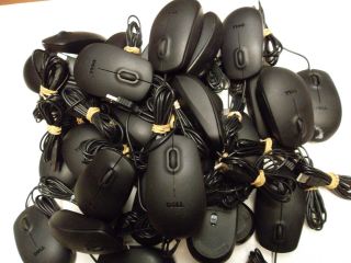 LOT 20 Dell Black Optical 3 Button Mouse w/Scroll Wheel 9RRC7 5Y2RG 