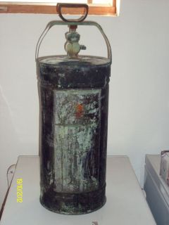 ANTIQUE VINTAGE PYRENE FIRE EXTINGUISHER EMPTY COPPER TARNISHED DIRTY