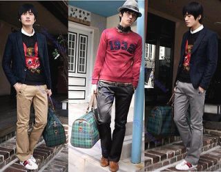 New Fashion Mens Stylish Designed Straight Slim Fit Trousers Casual 