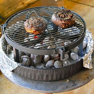 Campfire grate Stand with Grill, charcoal ash pan & handle, outdoor 
