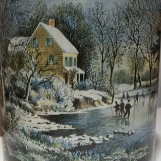 Large Currier & Ives Tin w/Old Fashioned Appeal