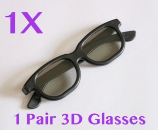 Pair 3D Glasses Real 3D Cinema TV LG Movie Theater Black Plastic 