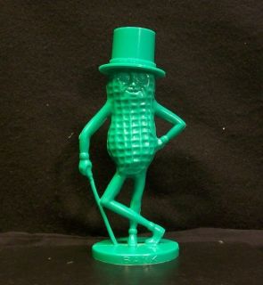 GREEN Mr PEANUT PLANTERS BANK Vintage Plastic COIN USA 8.5 inches
