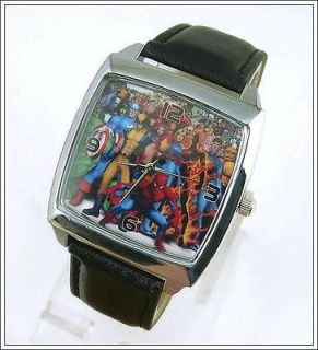 Marvel Super Hero Spiderman Wolverine Steel Watch Wrist Fashion Boy 