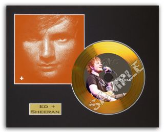 Ed Sheeran (plus) + Signed Gold CD, Album Cover, Name Plate, Mount