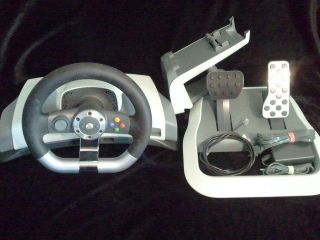 XBOX 360 OFFICIAL WIRELESS STEERING WHEEL WITH FORCE FEEDBACK ~ FREE 