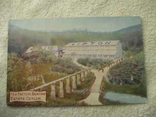 Old Advertising Postcard Lipton Tea Factory England