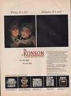 1950 VINTAGE RONSON WORLDS GREATEST LIGHTER PRINT AD