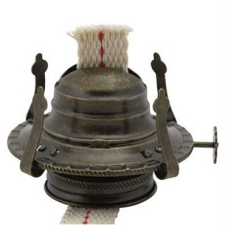 No. 2 Antique Finish OIL LAMP BURNER & Collar & Wick   Holds CHIMNEY 3 