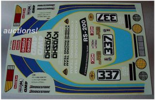 VINTAGE RC CAR KYOSHO FORD RS200 DECAL SHEET RS 200 OEM