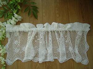 Vintage hand crochet lace Cotton Cafe Curtain/Valanc​e