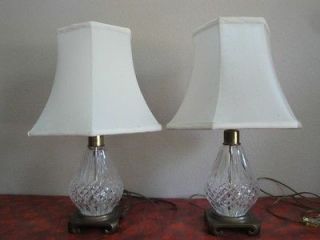 VINTAGE WATERFORD CRYSTAL LAMPS WITH DIANE STUDIOS SHADES