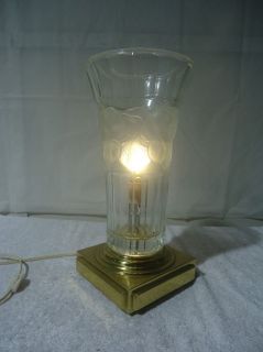   Table Lamp With Solid Brass Base & Gorgeous 24% Lead Crystal Shade