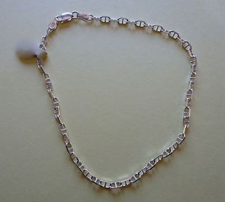Anklet  Sterling Silver 925  link chain  small rectangles pre​tty