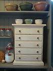 Hand Crafted Old Fashioned Five Drawer Antique White Spool Cabinet